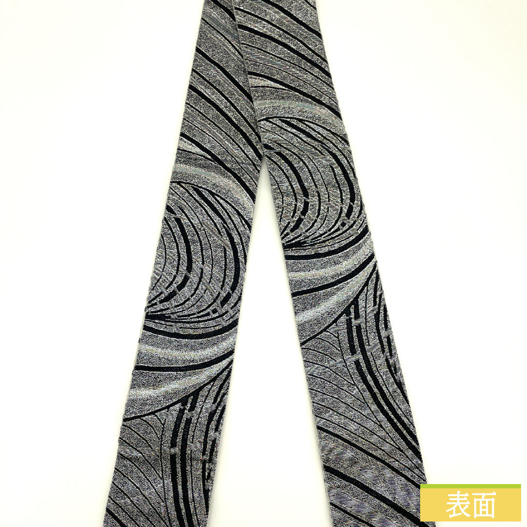 （新品未使用品）角帯 正絹 NEWランク オーロラ キラキラ 幾何学模様 水玉模様 帯丈412cm 幅10cm グラデーション系 1134000621999
