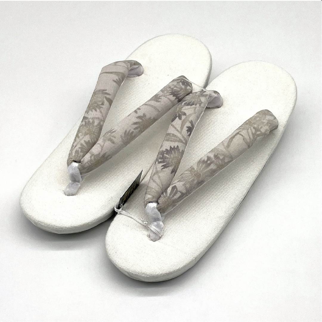 （新品）草履 亜麻 NEWランク 夏草履 亜麻草履 日本製 夏用 長さ24cm Lサイズ 白系 1122001741411