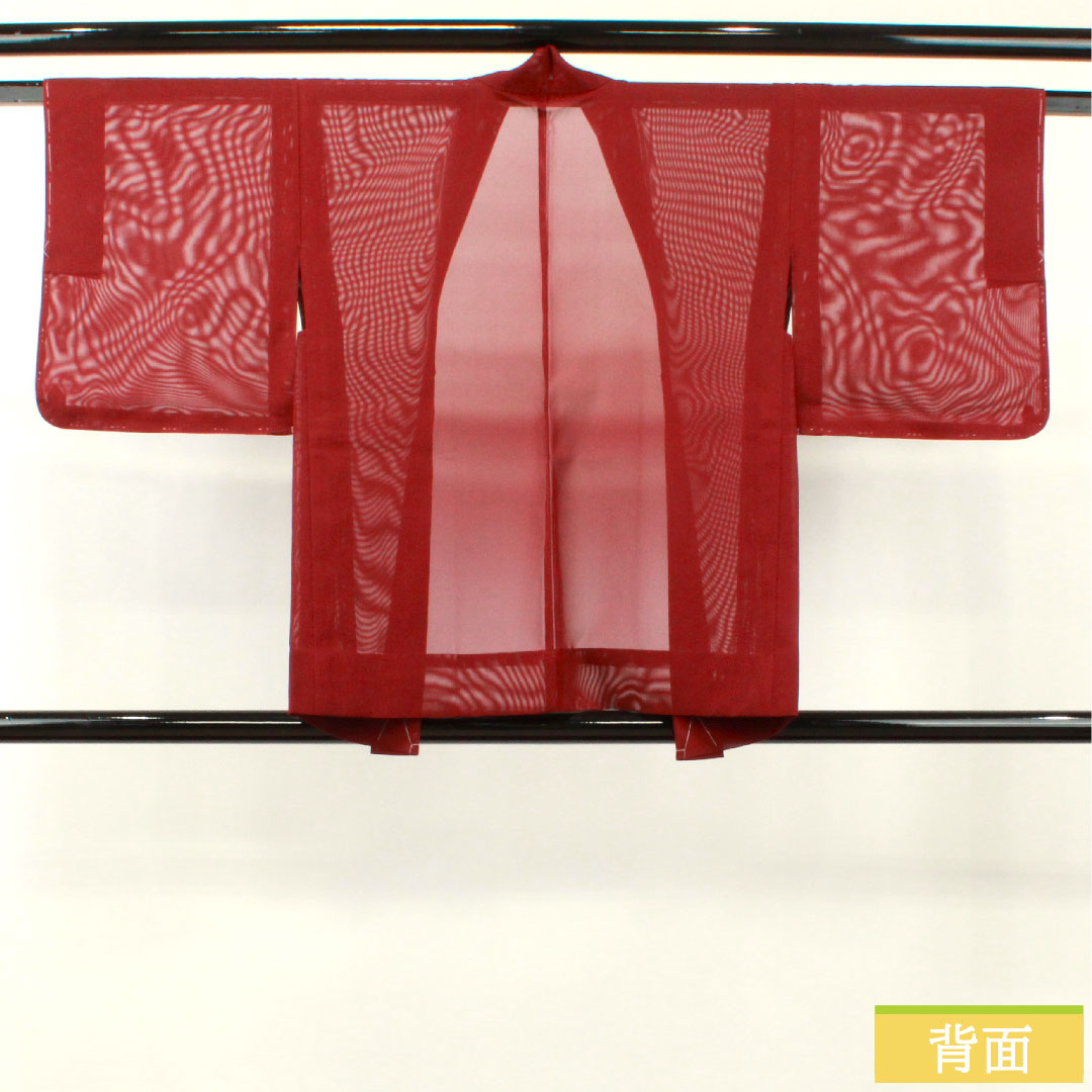 羽織 正絹 身丈76.5cm 裄丈60.5cm 臙脂色（えんじいろ） 夏物 しつけ糸付き 未使用品 Sランク 紗 赤系 1117001002912