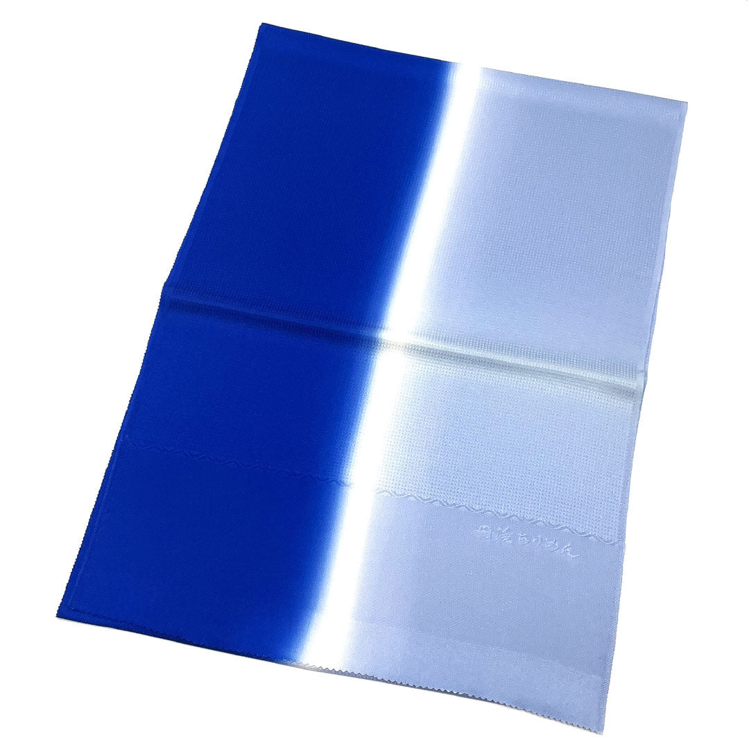 （新古品）帯揚げ 正絹 Bランク カジュアル 濃桔梗色（こいききょういろ） 薄藍色（うすあいいろ） 丹後ちりめん 長尺 長さ約186cm 幅約32cm 青系 1136001074917