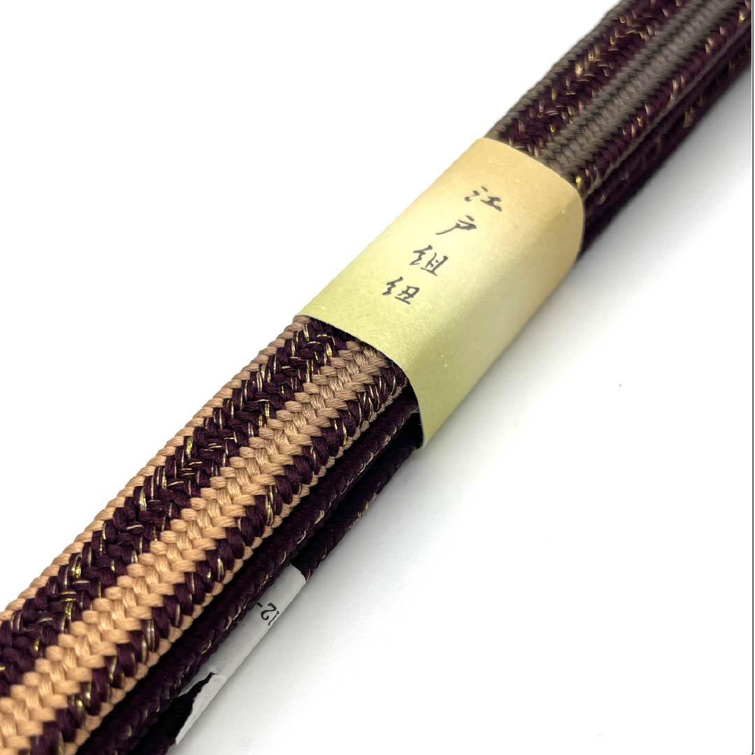 （新古品） 帯締め 正絹 四分紐 小紫色（こむらさきいろ） 平田組紐 貝ノ口縞遊玄染 長さ約170cm 幅約1.5cm フォーマル NEWランク 紫系 1135003371420