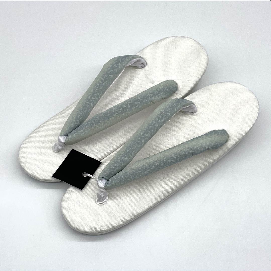 （新品）草履 亜麻 NEWランク 夏草履 亜麻草履 日本製 夏用 長さ24cm Lサイズ 白系 1122001601411