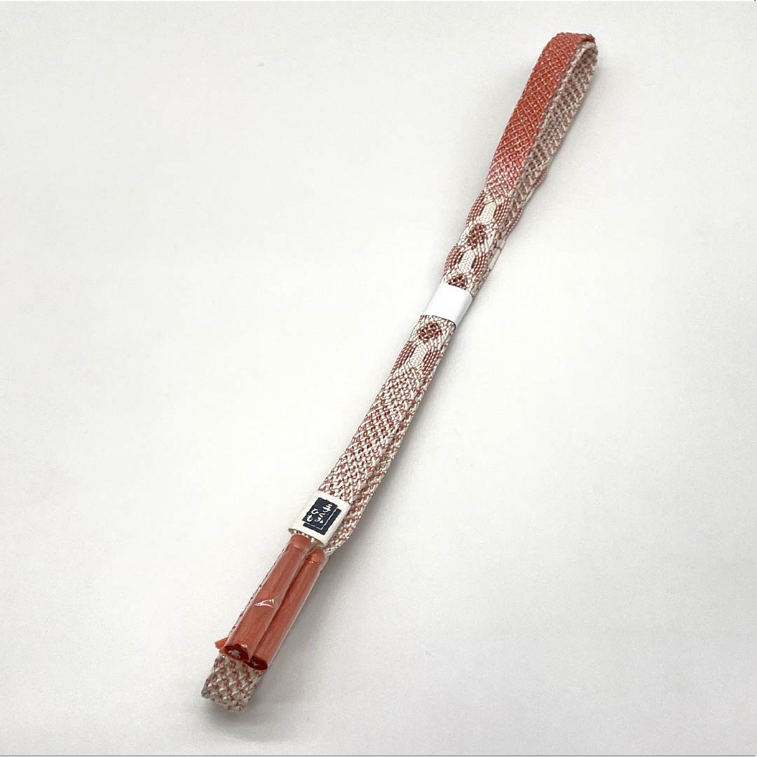 (新品)帯締め 正絹 NEWランク  中紅色（なかべにいろ） 単衣用 夏用  長さ約164cm 幅約1.7cm カジュアル 朱系 1135005741316