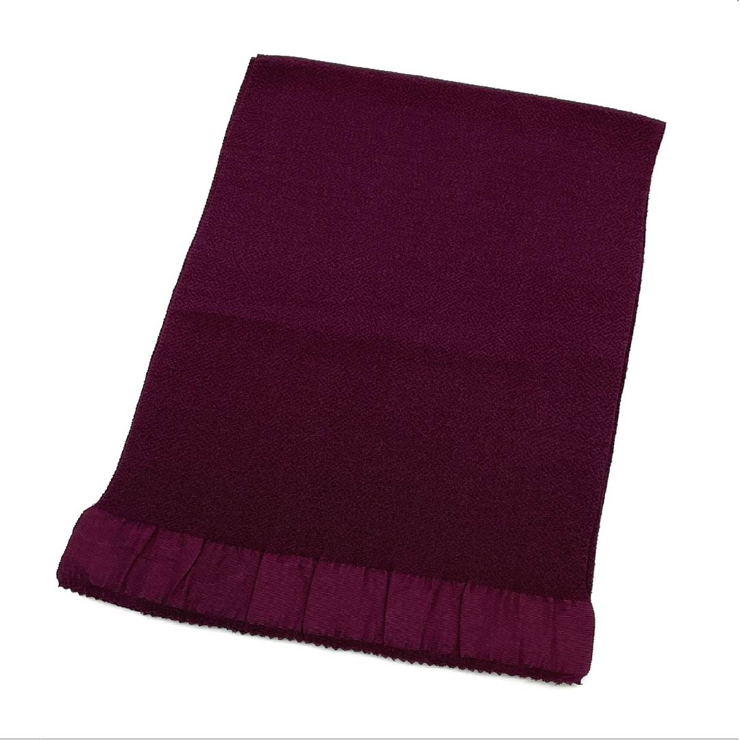 帯揚げ 正絹 Aランク カジュアル 桑の実色（くわのみいろ） ちりめん 無地 長さ約163cm 幅約27.5cm 紫系 1136004283920