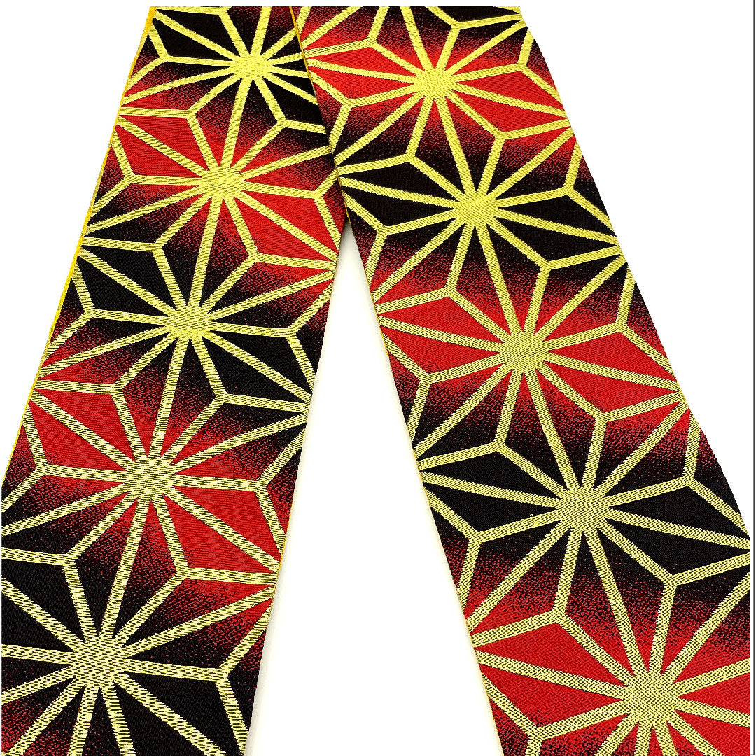 半幅帯 リバーシブル 麻の葉 帯丈342cm ポリエステル グラデーション系 Sランク 1125000222999