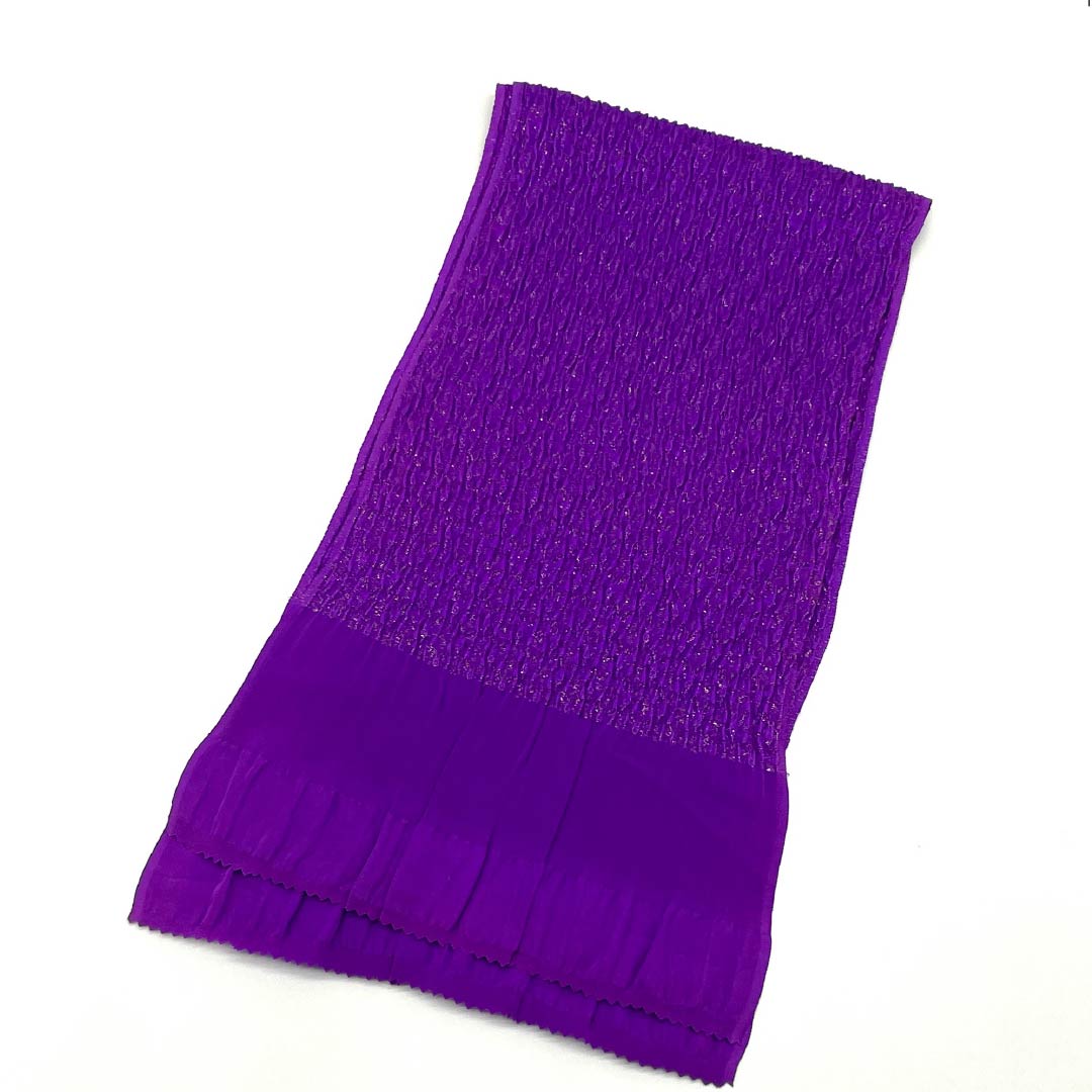 （新古品） 帯揚げ 正絹 フォーマル 赤紫色（あかむらさきいろ） 金糸使用 ふくれ織 振袖用 長さ約168cm 幅約21.5cm Sランク 紫系 1136000022920