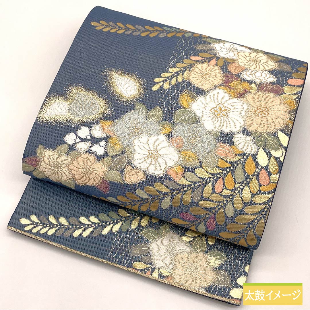 袋帯 正絹 Aランク 裏色（うらいろ） 辻ヶ花 帯丈436cm 六通 セミフォーマル 青系 1123015133317