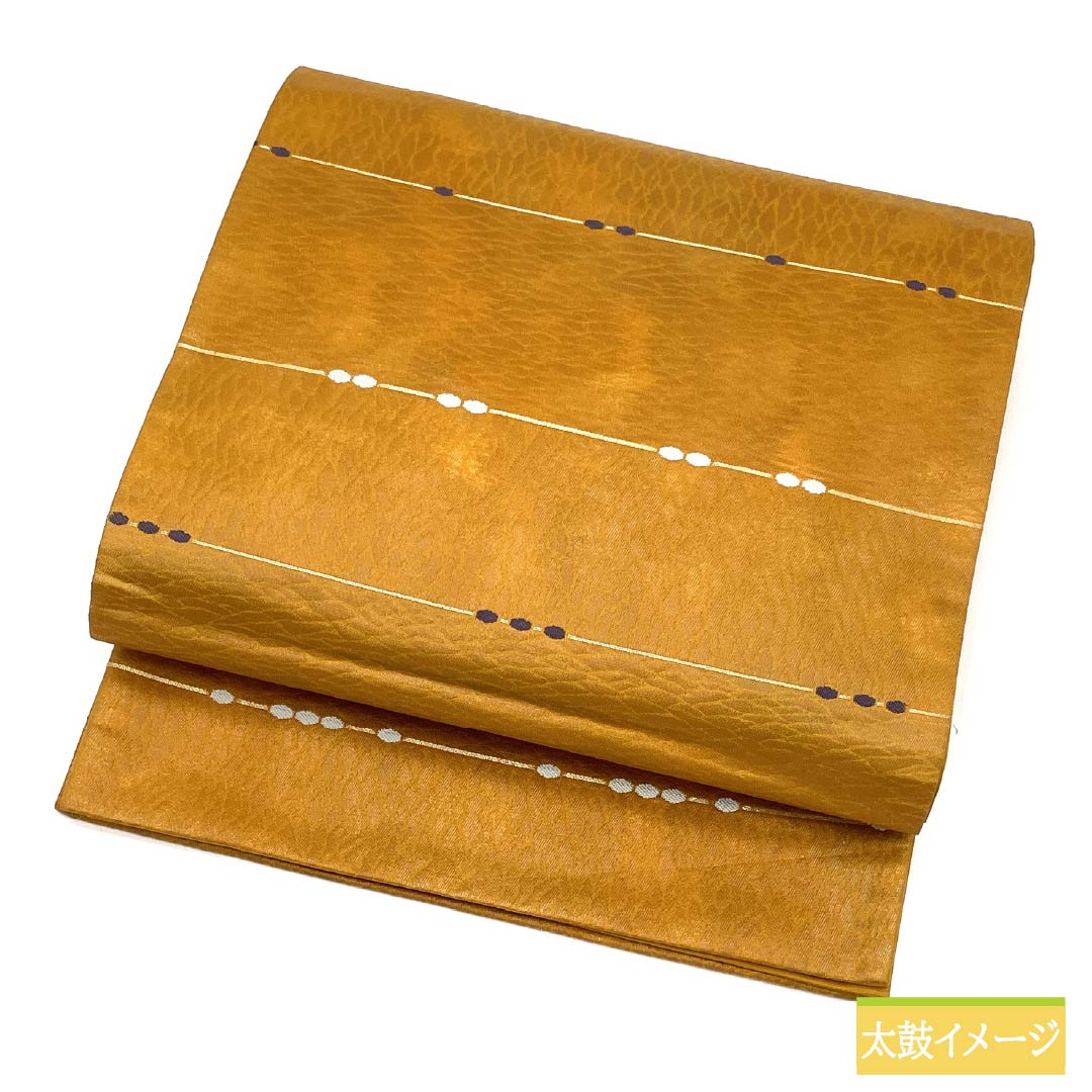 (Kyobukuro obi) Nagoya obi, genuine silk, A rank, fox color (light brown), Kyobukuro obi, abstract pattern, obi length 370cm, Rokutsu, semi-formal, brown family, 1124011363314, open tailoring