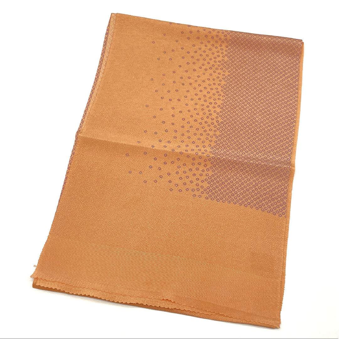 (Like new) Silk Obiage (Sash) - New, Casual, Hisameiro (Faded Scarlet) - Goshima-himo (Hikida) - Classic Pattern - Length: Approx. 180cm, Width: Approx. 29cm, Orange (Product Code: 1136001411926)
