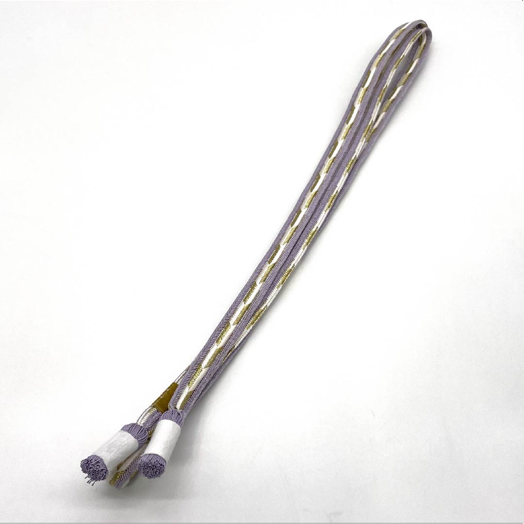 (新品)帯締め 正絹 NEWランク  薄藤色（うすふじいろ） 長尺 翠嵐工房 矢羽根 長さ約186cm 幅約1.5cm セミフォーマル 紫系 1135005361420
