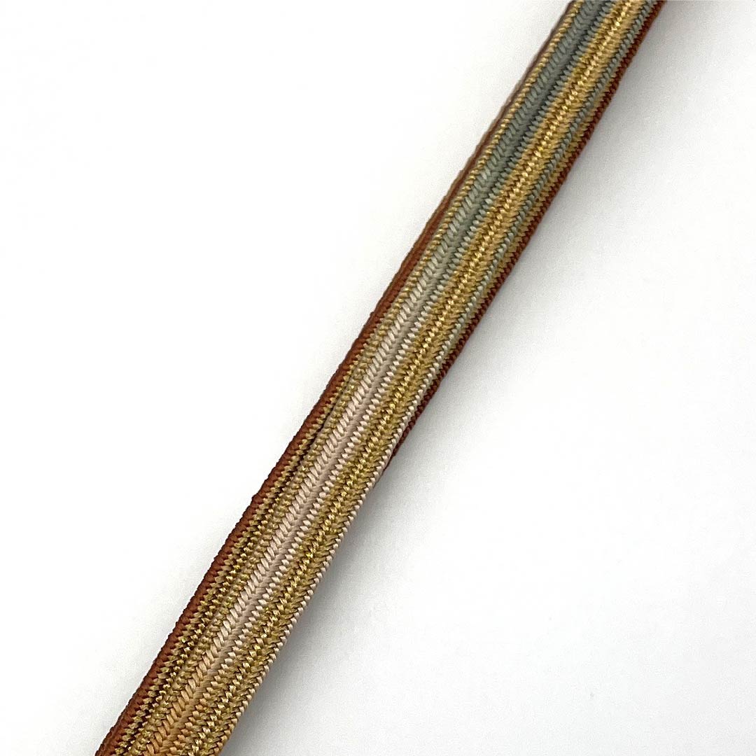 (新品)帯締め 正絹 NEWランク 樺色（かばいろ） 平田組紐 貝ノ口縞遊玄染 撚り房 長さ約157.5cm 幅約1.5cm セミフォーマル 茶系 1135005131314