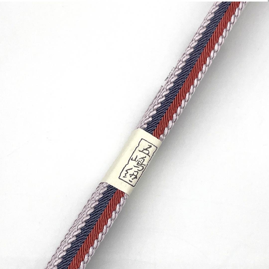 （新古品） 帯締め 正絹 NEWランク 白藤色（しらふじいろ） 蘇芳色（すおういろ） 鳩羽紫色（はとばむらさきいろ） 五嶋紐 長さ約163cm 幅約1.3cm カジュアル 紫系 1135004781320