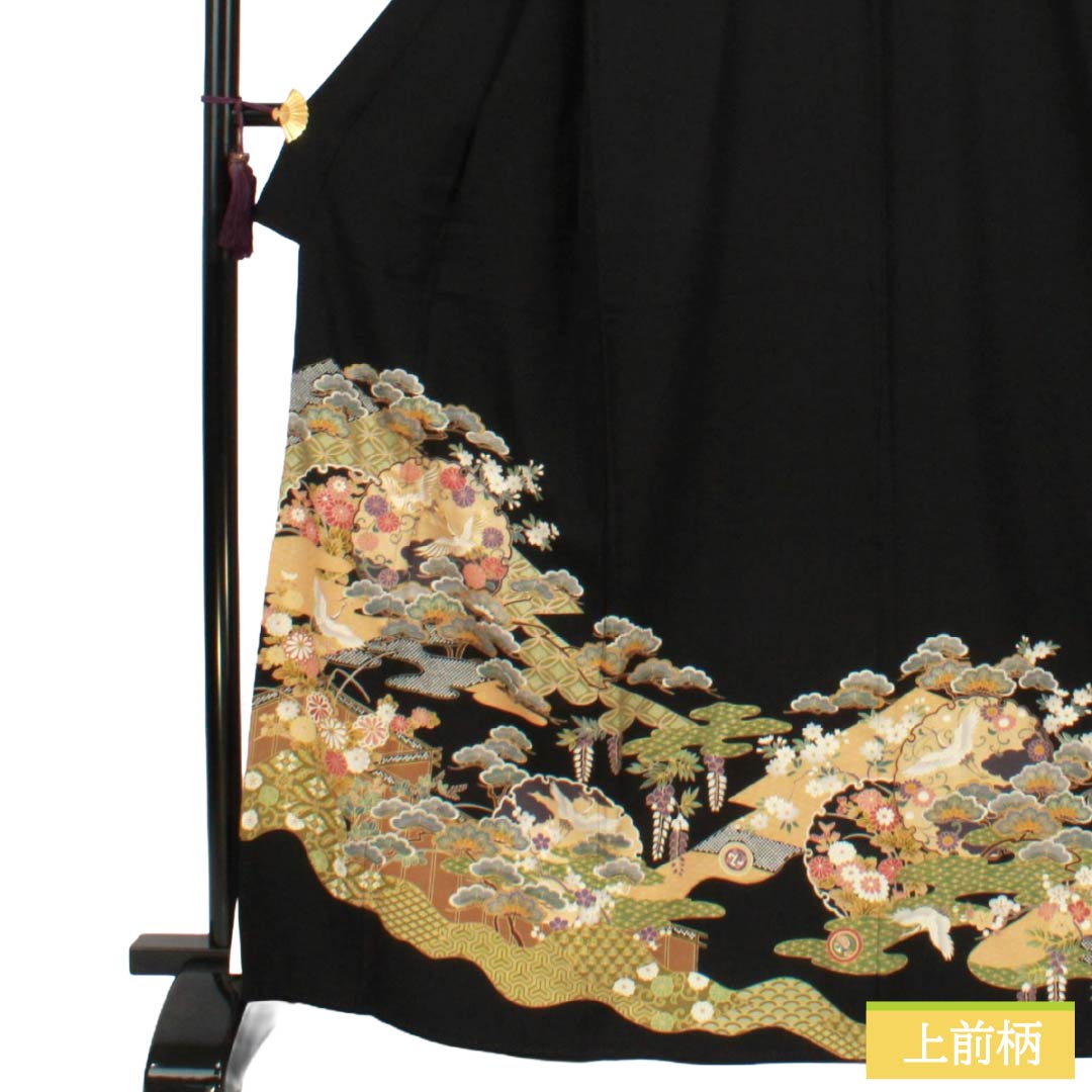 リサイクル着物】黒留袖 正絹 Aランク 身丈166.5cm 裄丈68cm 袷 京友禅
