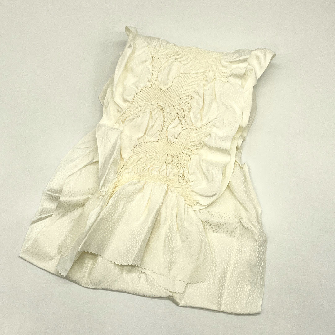 （新古品） 帯締め・帯揚げセット 正絹 NEWランク 乳白色（にゅうはくしょく） 留袖用 絞り 古典柄 長さ約160cm 幅約1.7cm フォーマル 白系 1141000371311