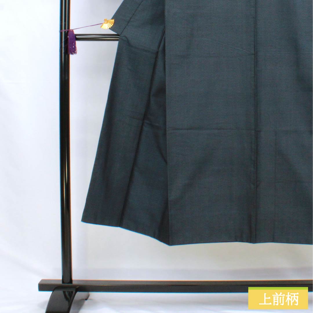 男物 正絹 Sランク 身丈139cm 裄丈64cm  大島紬 亀甲 袷 紺系 1119001082318