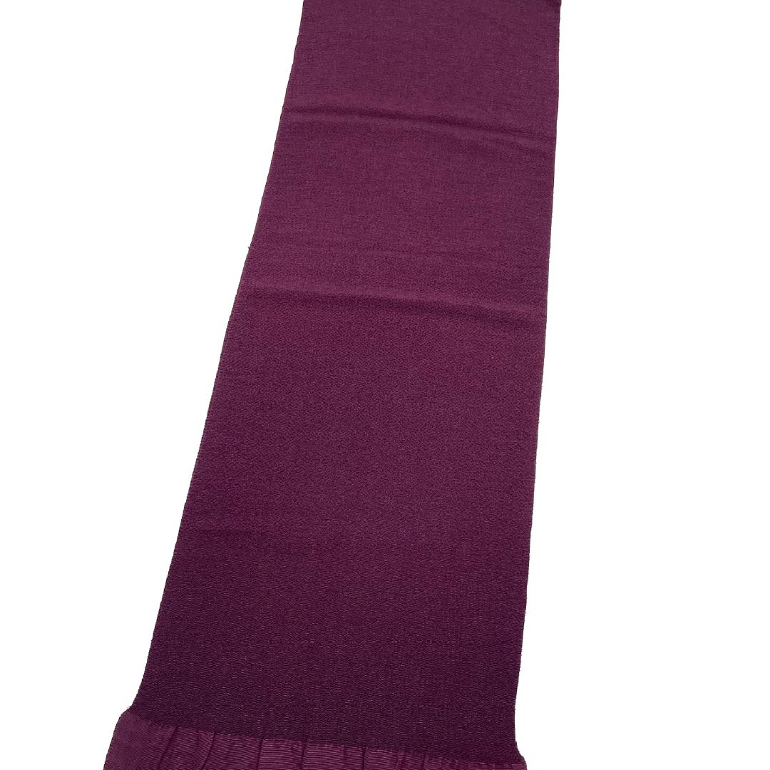 帯揚げ 正絹 Aランク カジュアル 桑の実色（くわのみいろ） ちりめん 無地 長さ約163cm 幅約27.5cm 紫系 1136004283920