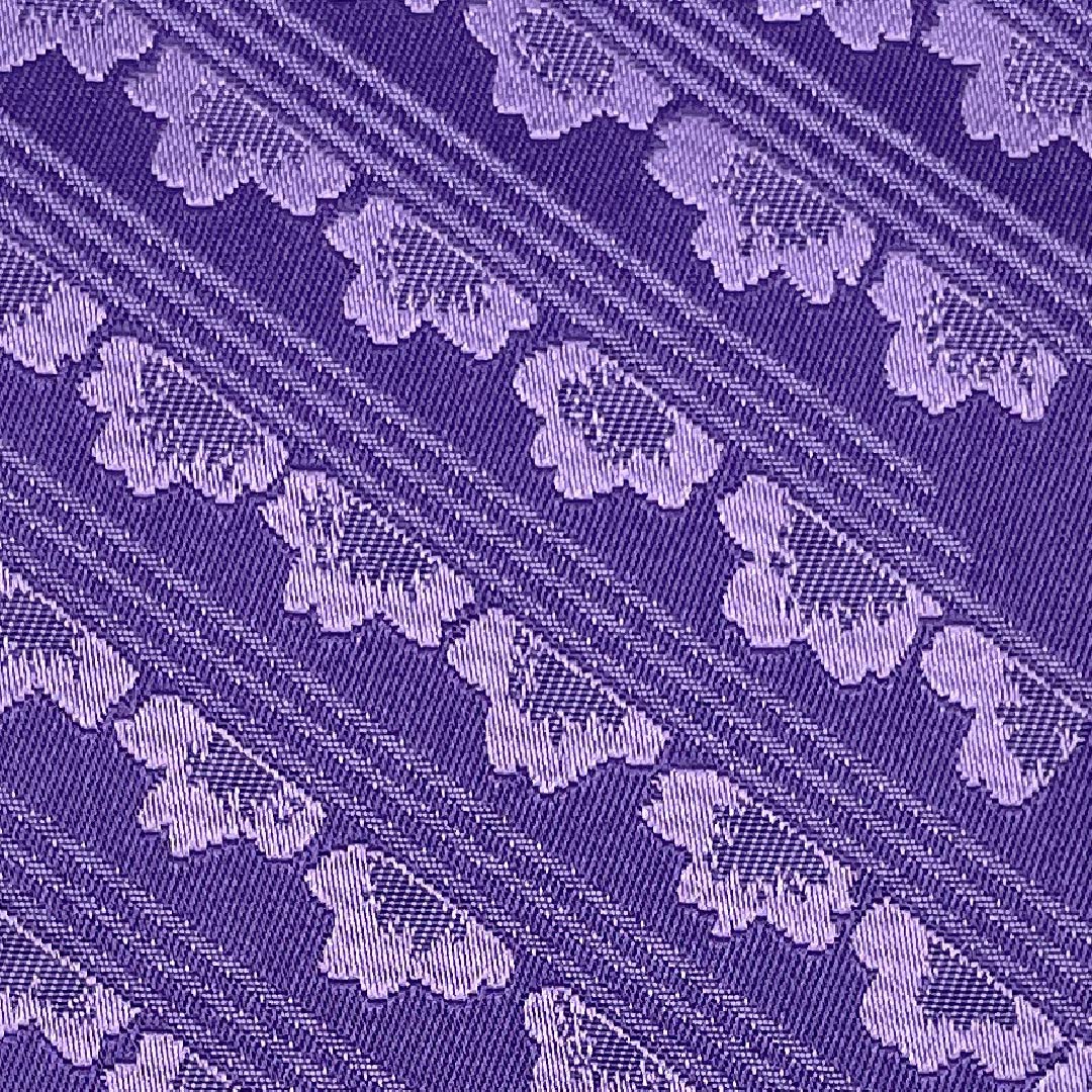 半幅帯 ポリエステル 桔梗色（ききょういろ） 花模様 幾何学模様 帯丈360cm 紫系 Sランク 1125002242320