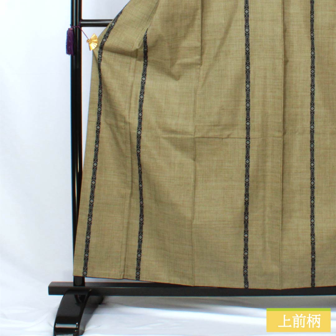 紬 正絹 Sランク 身丈160.5cm 裄丈62cm 媚茶色（こびちゃいろ） 本場大島紬 一元絣 7マルキ 袷 緑系 1116004522419