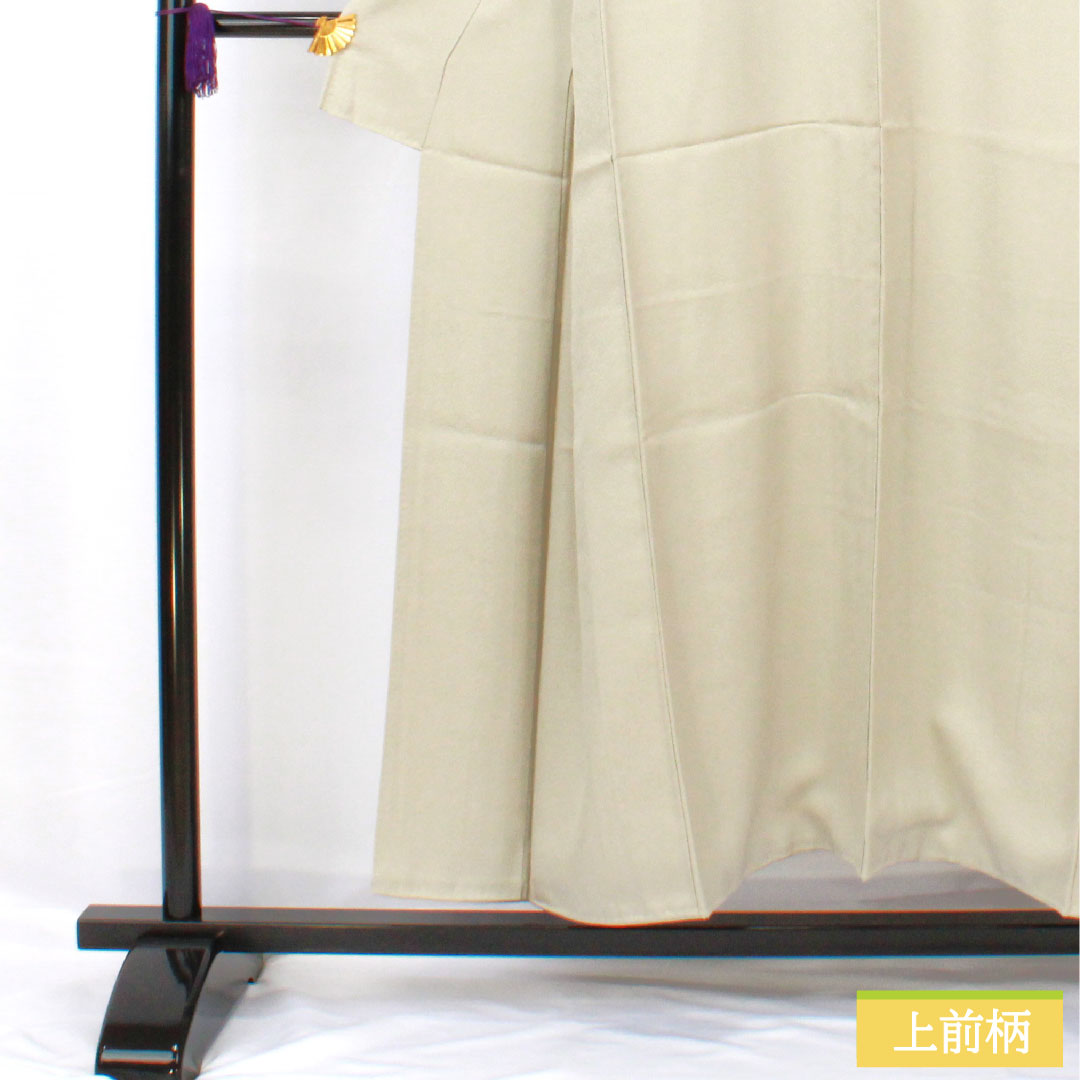 色無地 正絹 身丈150.5cm 裄丈61.5cm 雲井鼠色（くもいねずいろ）綸子 一つ紋 中陰片喰 袷 Sランク グレー系 1114001982122