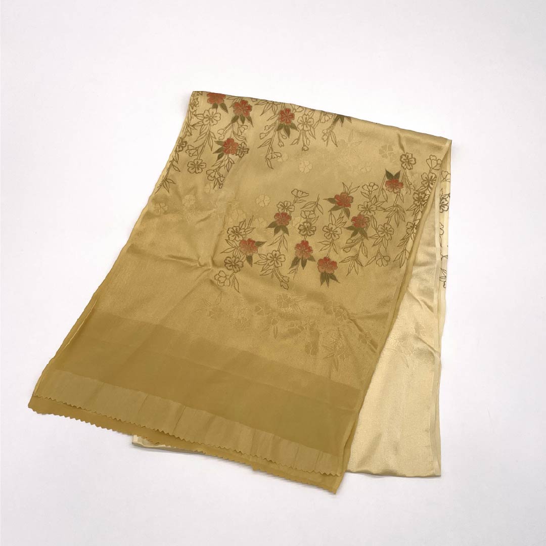 （新古品） 帯締め・帯揚げセット 正絹 Sランク 玉蜀黍色（とうもろこしいろ） 長さ約152cm 幅約1.2cm セミフォーマル 黄系 1141000092323