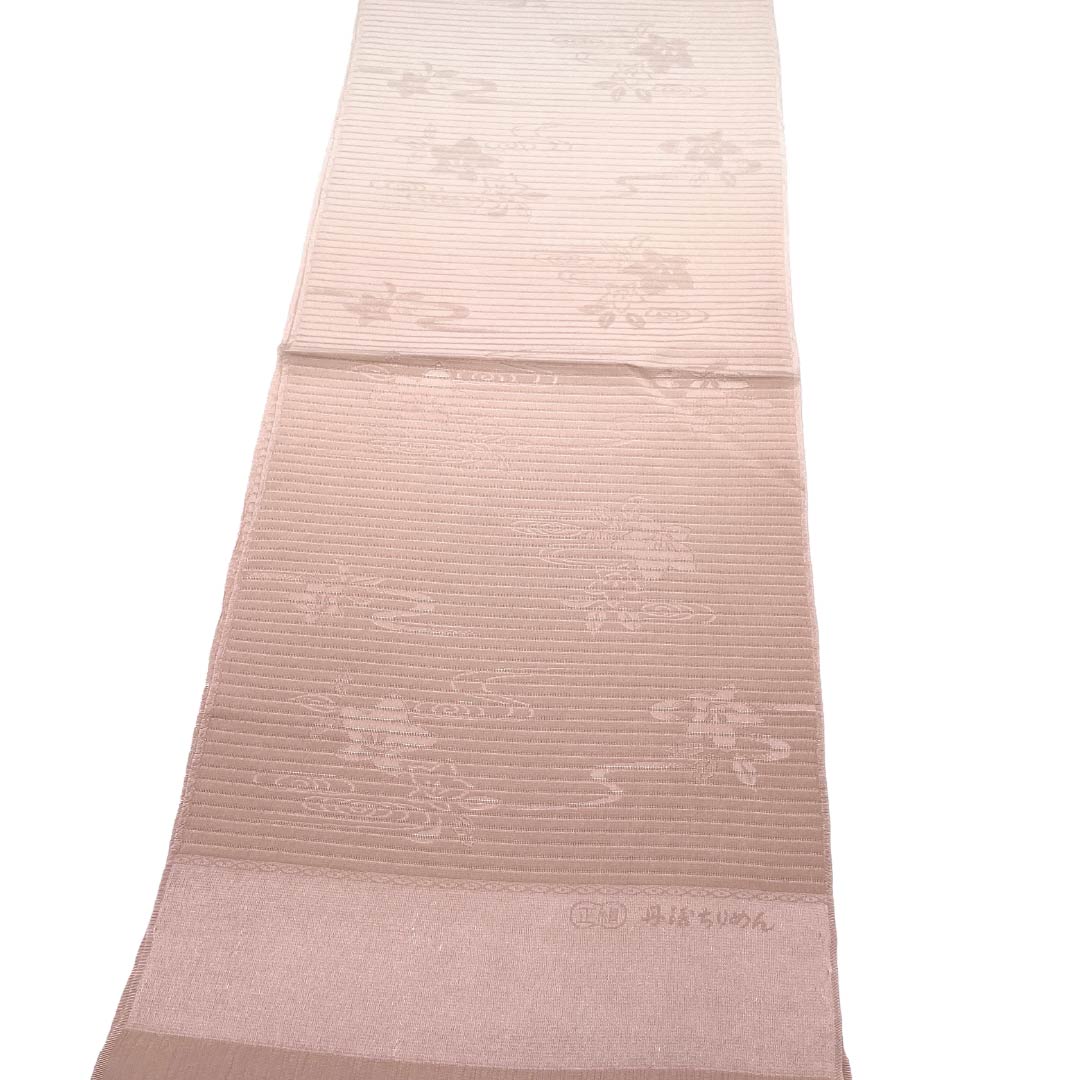 帯揚げ 正絹 Aランク カジュアル 乙女色（おとめいろ） 桔梗 流水 横絽 長さ約168cm 幅約28.5cm ピンク系 1136005273913