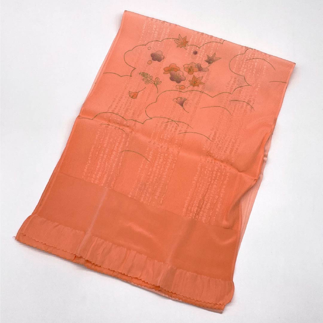 （新古品） 帯締め・帯揚げセット 正絹 Sランク 中紅色（なかべにいろ） 長さ約154cm 幅約1.5cm セミフォーマル 朱系 1141000142316