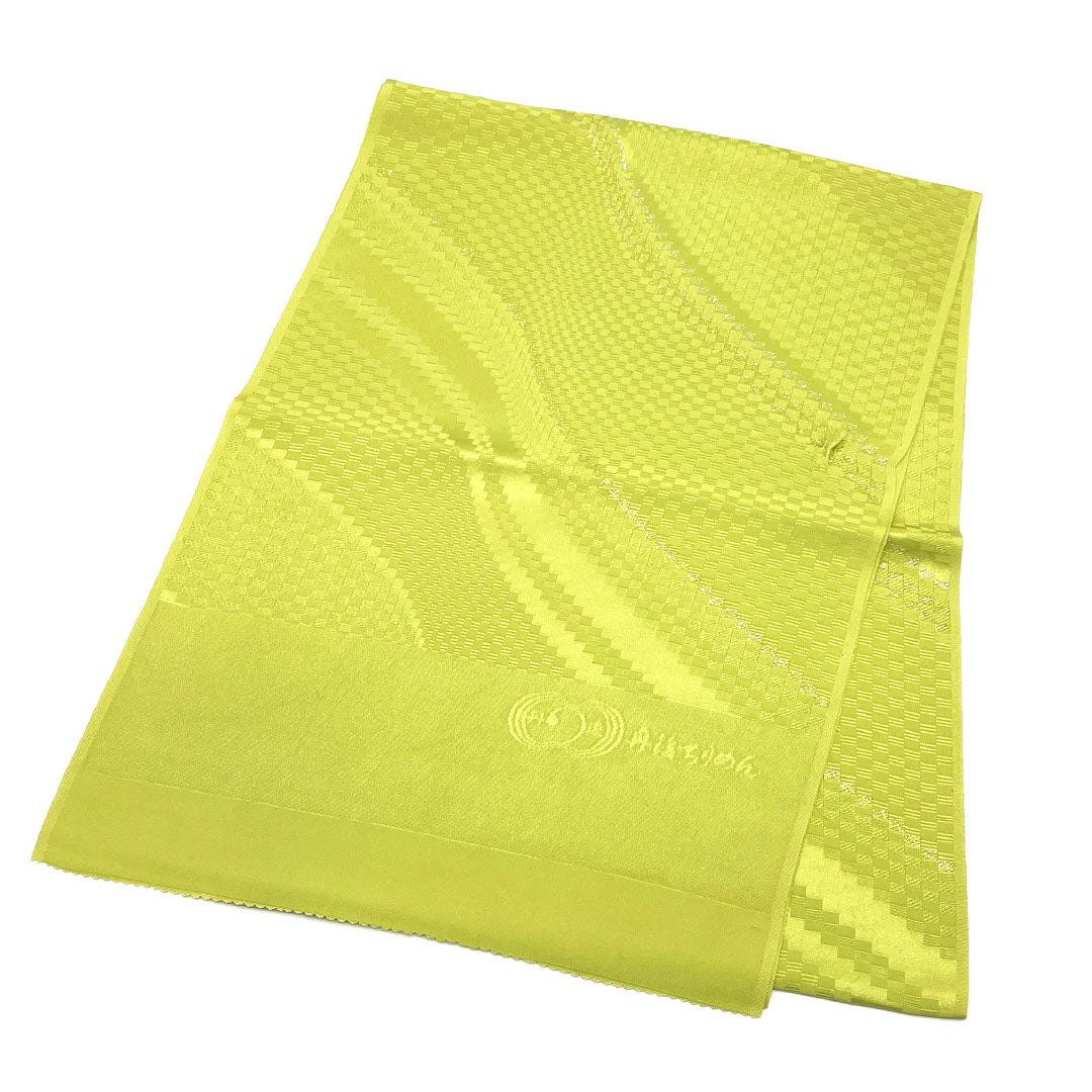 （新古品）帯揚げ 正絹 Aランク セミフォーマル 若苗色（わかなえいろ） 変わり格子 丹後ちりめん  長さ約176cm 幅約31.5cm 緑系 1136001053919