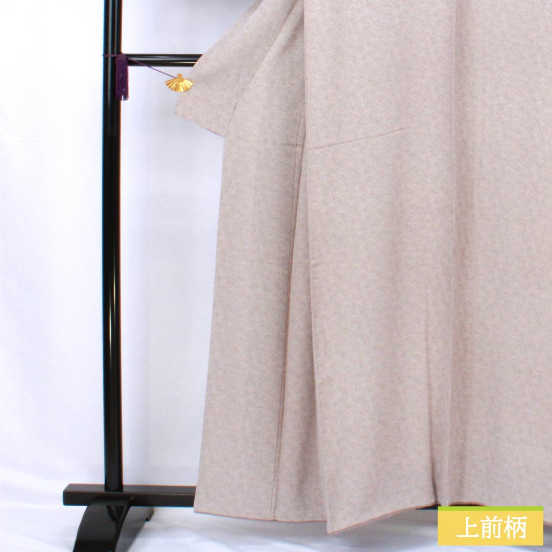 小紋 正絹 Sランク 身丈157.5cm 裄丈66cm 袷 灰桜色（はいざくらいろ） 型染 江戸小紋 二代目金田昇 金田染工 グレー系 1115007482322