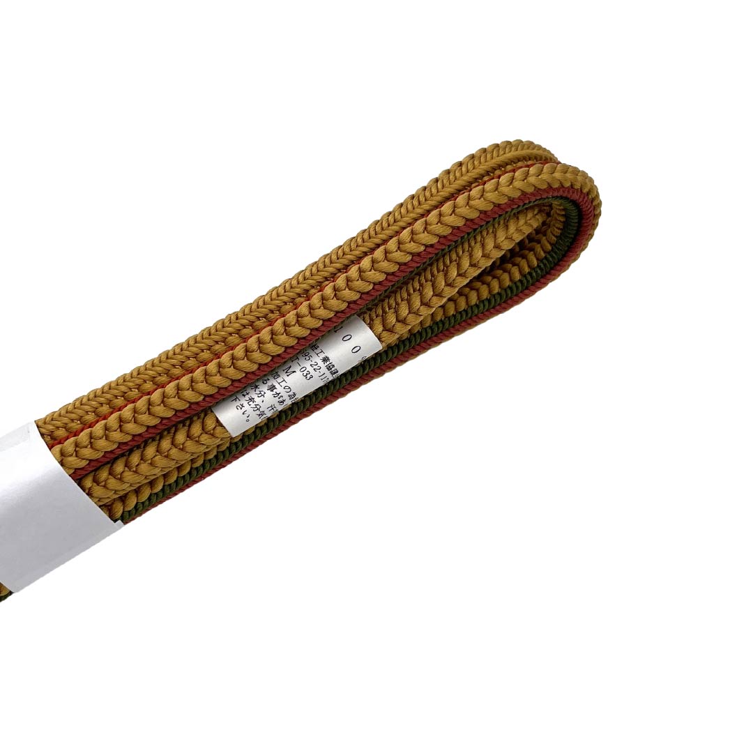 帯締め 正絹 NEWランク 黄茶色（きちゃいろ） 丸組 長さ約159cm 幅約1cm カジュアル 茶系 1135006371314