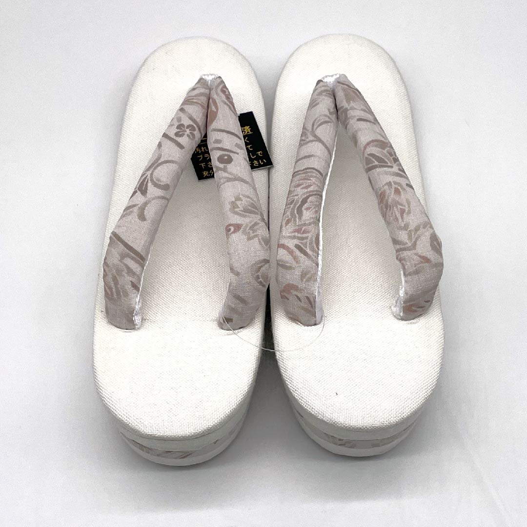 （新品）草履 亜麻 NEWランク 夏草履 亜麻草履 日本製 夏用 長さ24cm Lサイズ 白系 1122001661411