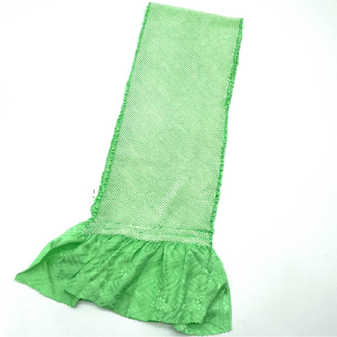 (New old stock) Silk obiage, formal, for furisode, Kanoko tie-dye, length approx. 116cm, width approx. 18cm, new rank, green, 1136000911919