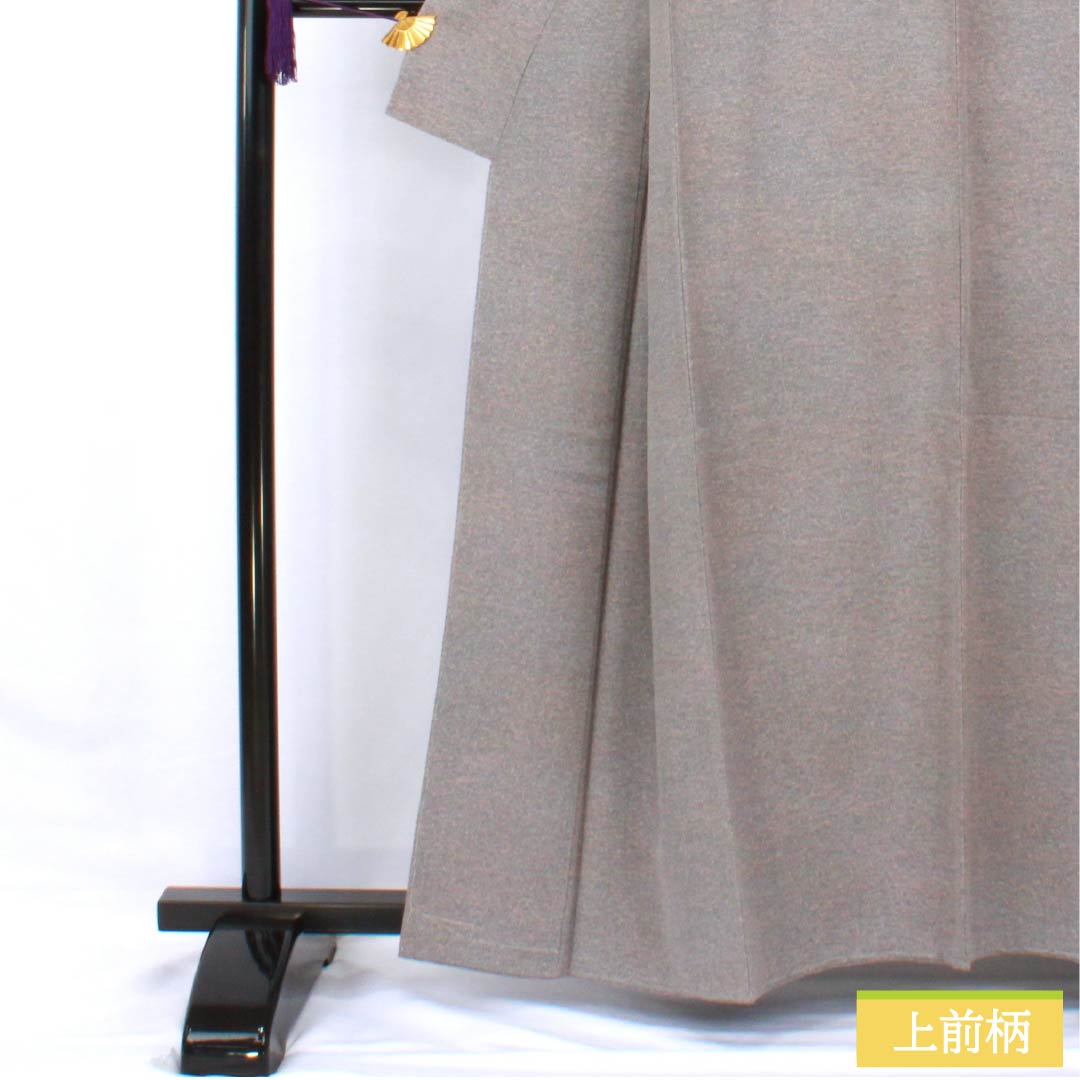 小紋 正絹 身丈160cm 裄丈64.5cm 袷 燻銀色（いぶしぎんいろ） タタキ染 しつけ糸付き Sランク グレー系 1115005842422