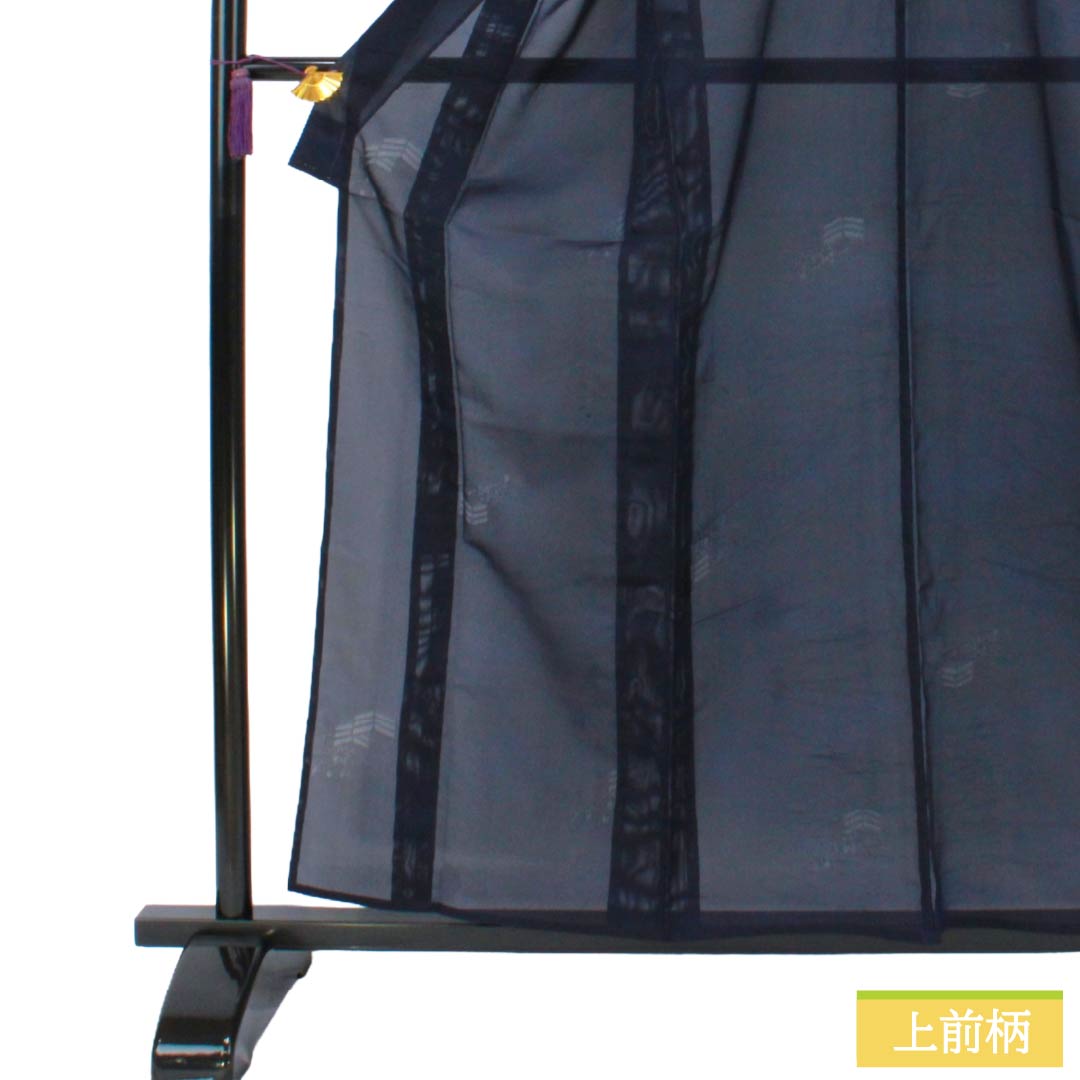 夏物 正絹 色無地 Sランク 身丈159.5cm 裄丈63cm 濃紺色（のうこんいろ） 露芝 草花模様 紗 紺系 1132004452318