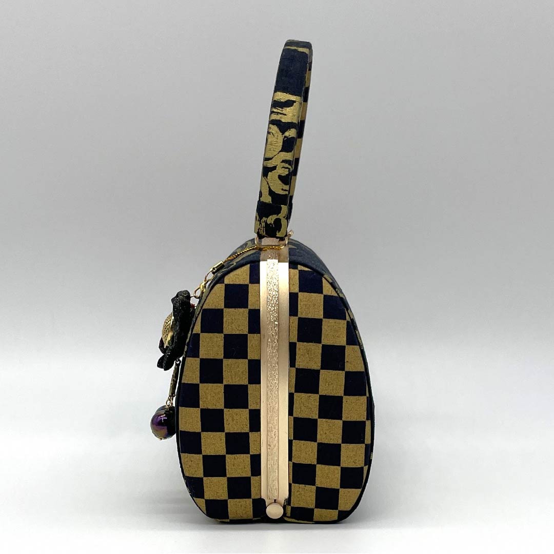 和装バッグ カジュアル NEWランク 黒色（くろいろ） 雷神 古典柄 ハンドメイド作家 黒系 113900065110