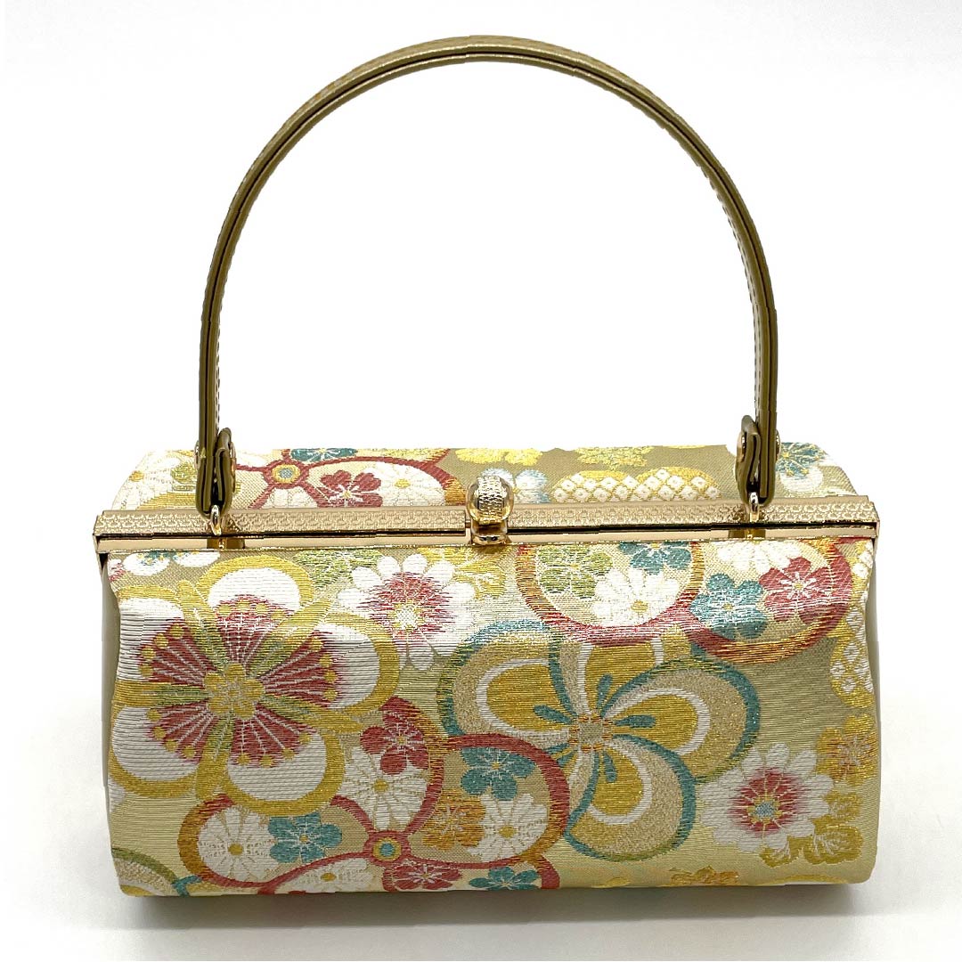 （新古品）草履バックセット フォーマル 金色（きんいろ） 未使用品 花柄 梅 Lサイズ 金系 Sランク 1133000142421