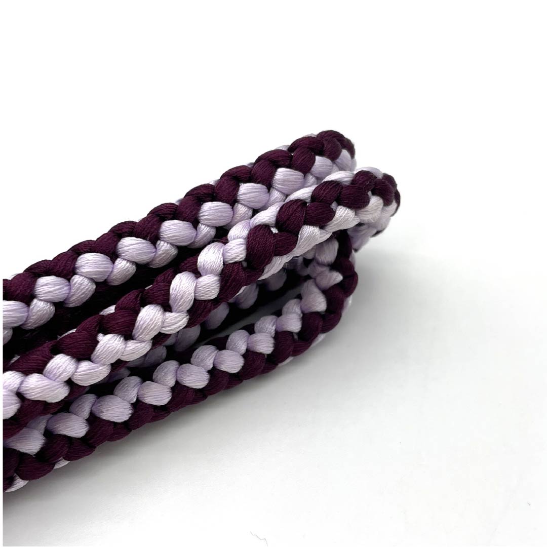 （新古品） 帯締め 正絹 NEWランク 二人静色（ふたりしずかいろ） 白藤色（しらふじいろ） 丸組 長さ約153cm 幅約1cm カジュアル 紫系 1135004701320