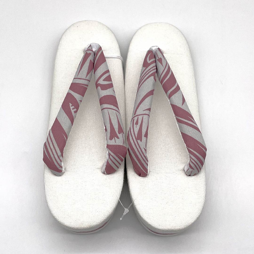 （新品）草履 亜麻 NEWランク 夏草履 亜麻草履 日本製 夏用 長さ24cm Lサイズ 白系 1122001621411