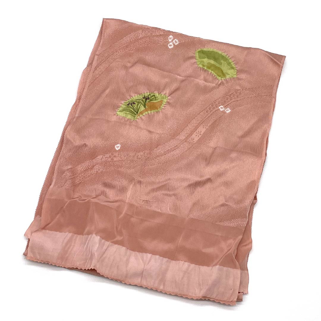 （新古品） 帯締め・帯揚げセット 正絹 Sランク 東雲色（しののめいろ） 部分絞り 長さ約160cm 幅約1.5cm セミフォーマル ピンク系 1141000122313