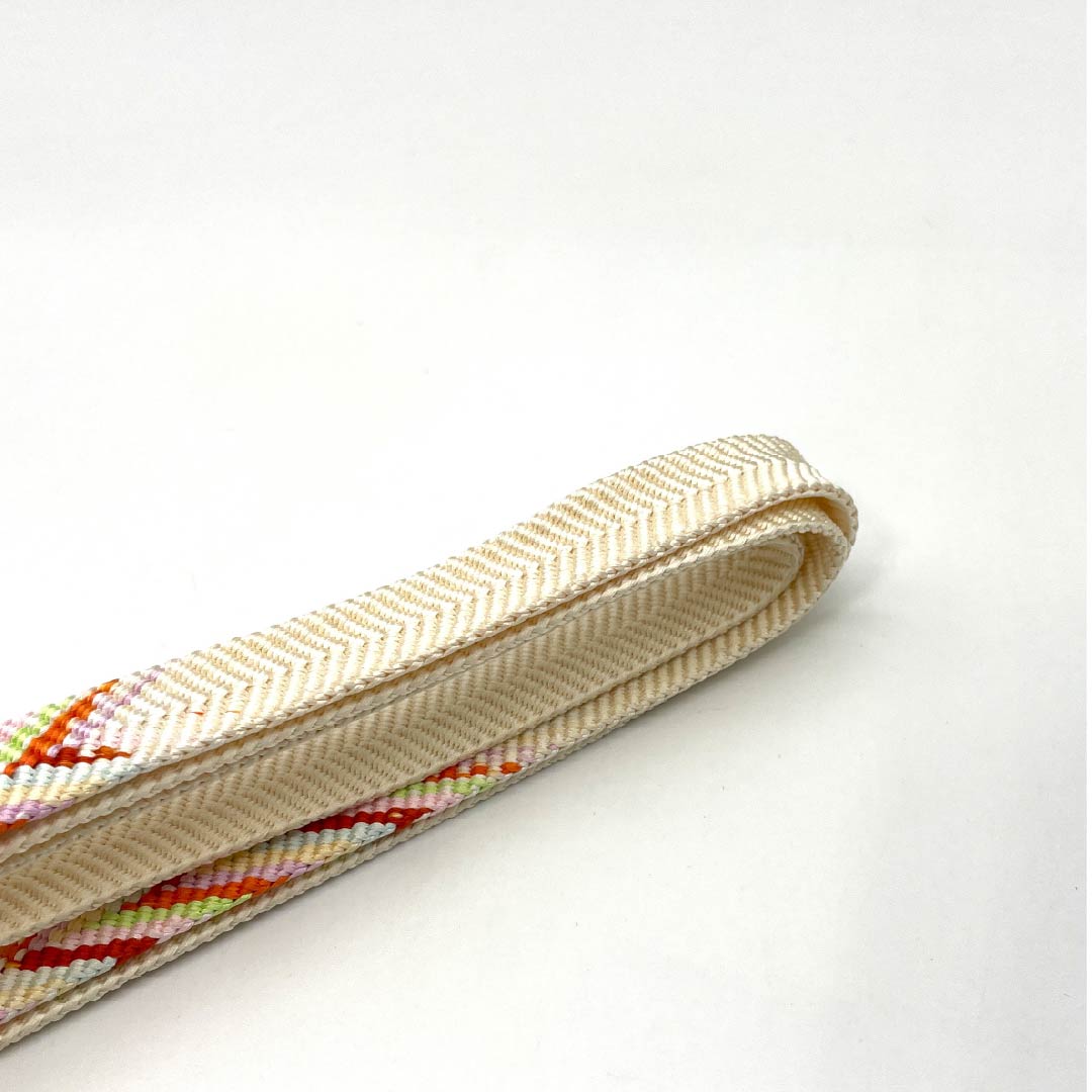 帯締め 正絹 Sランク  乳白色（にゅうはくしょく） 矢羽根   長さ約153cm 幅約1.5cm セミフォーマル クリーム系 1135005932315