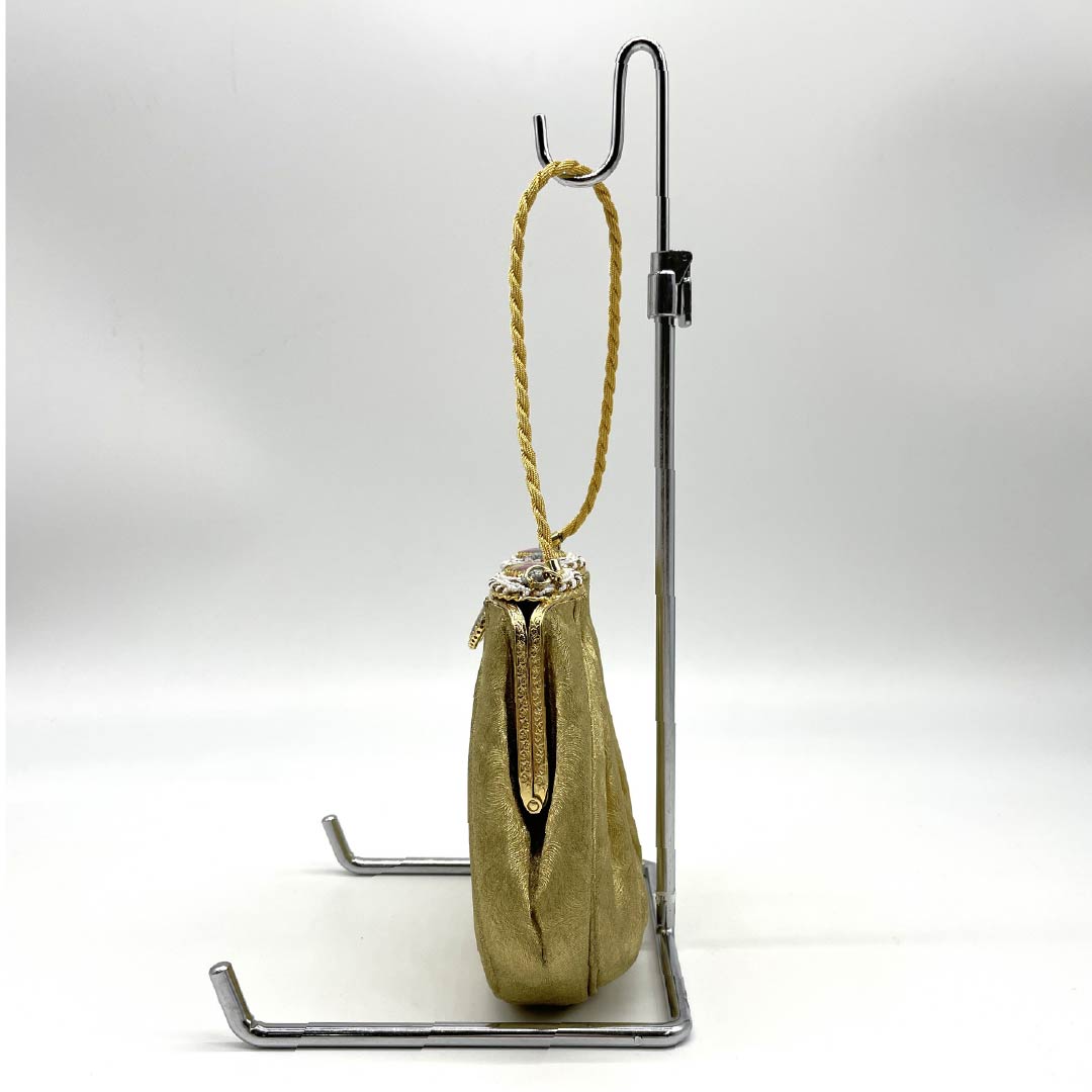 パーティバッグ セミフォーマル 金色（きんいろ） ブローチ ビーズ 金系 Sランク 113900003221