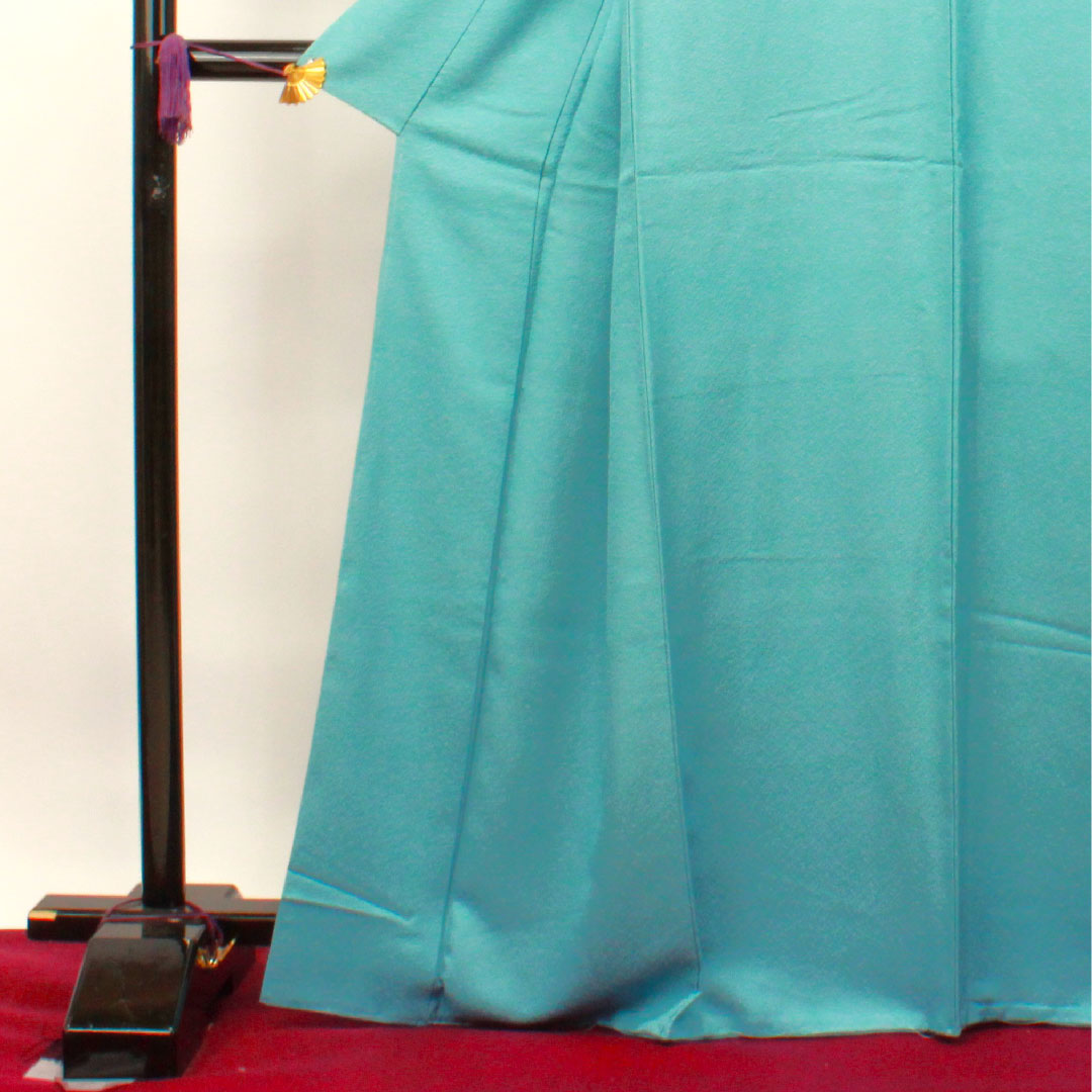 色無地 正絹 浅縹色 しつけ糸付き 未使用品 中陰片喰  身丈165.5cm 裄丈65cm 袷  Sランク 水色系 1114001012524