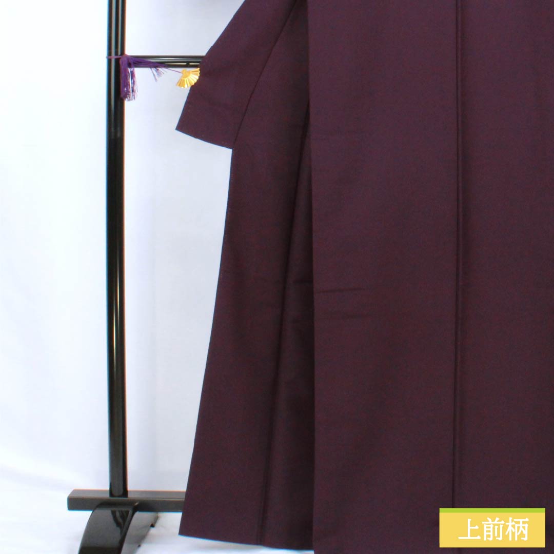 色無地 ポリエステル Aランク 身丈165cm 裄丈66cm 深紫色（ふかきむらさきいろ） 素無地 洗える着物 袷 紫系 1114002283520