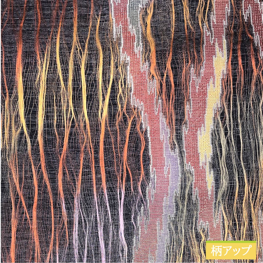 袋帯 正絹 燻色（ふすべいろ） 櫛織 変わり立涌 帯丈432cm Sランク 六通 カジュアル 紺系 1123012872318