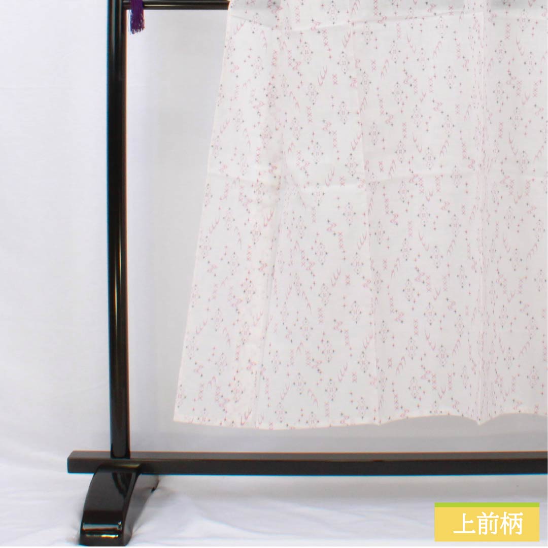 浴衣 ポリ65%・綿35% 身丈148cm 裄丈62.5cm Aランク 単衣 白系 絣調 1118005433111