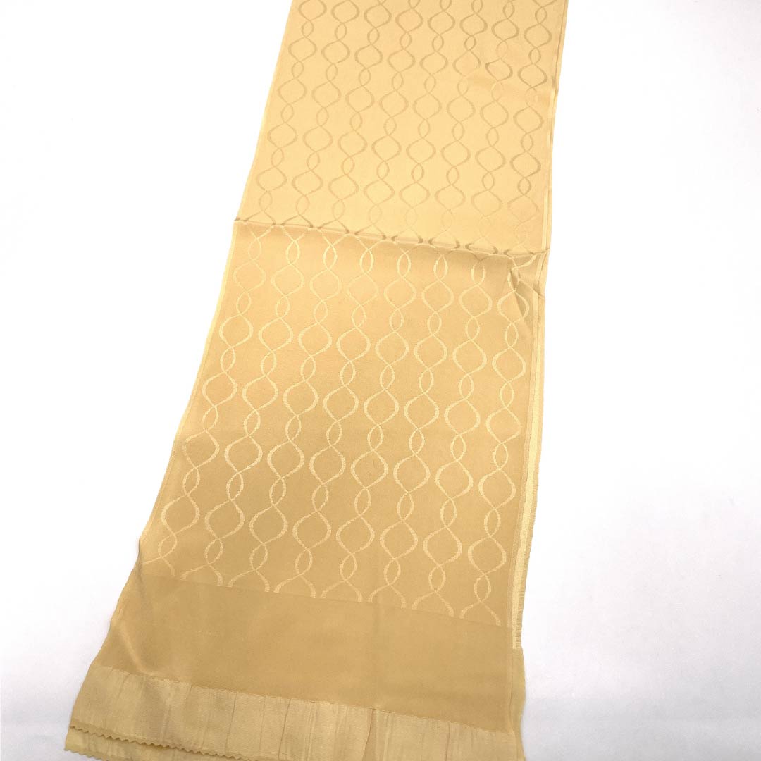 帯揚げ 正絹 Sランク セミフォーマル 薄柑子色（うすこうじいろ） 立涌 長さ約169cm 幅約27cm クリーム系 1136002412915