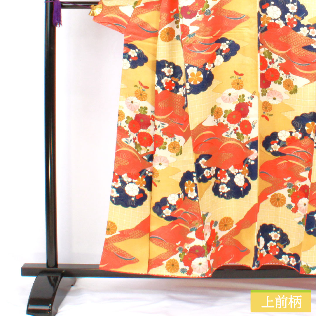 小紋 正絹 身丈153cm 裄丈62cm 袷 京友禅 吉祥文様 Aランク グラデーション系 1115004493299