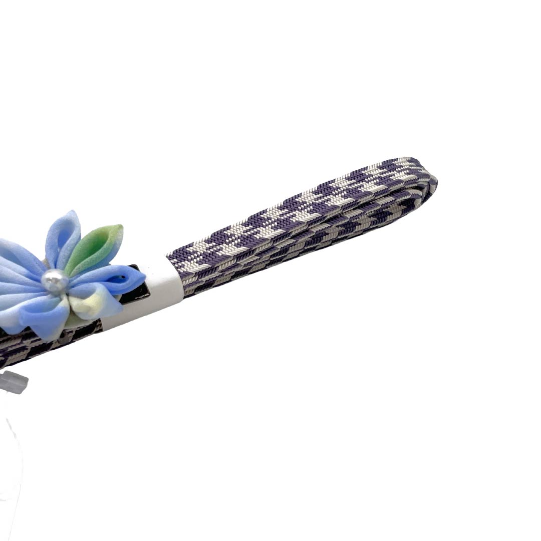 (新品)帯締め 正絹 NEWランク 三分紐 滅紫色（けしむらさきいろ） 帯留め付き つまみ細工 日本製 長さ約135cm 幅約0.8cm カジュアル 紫系 1135006581320