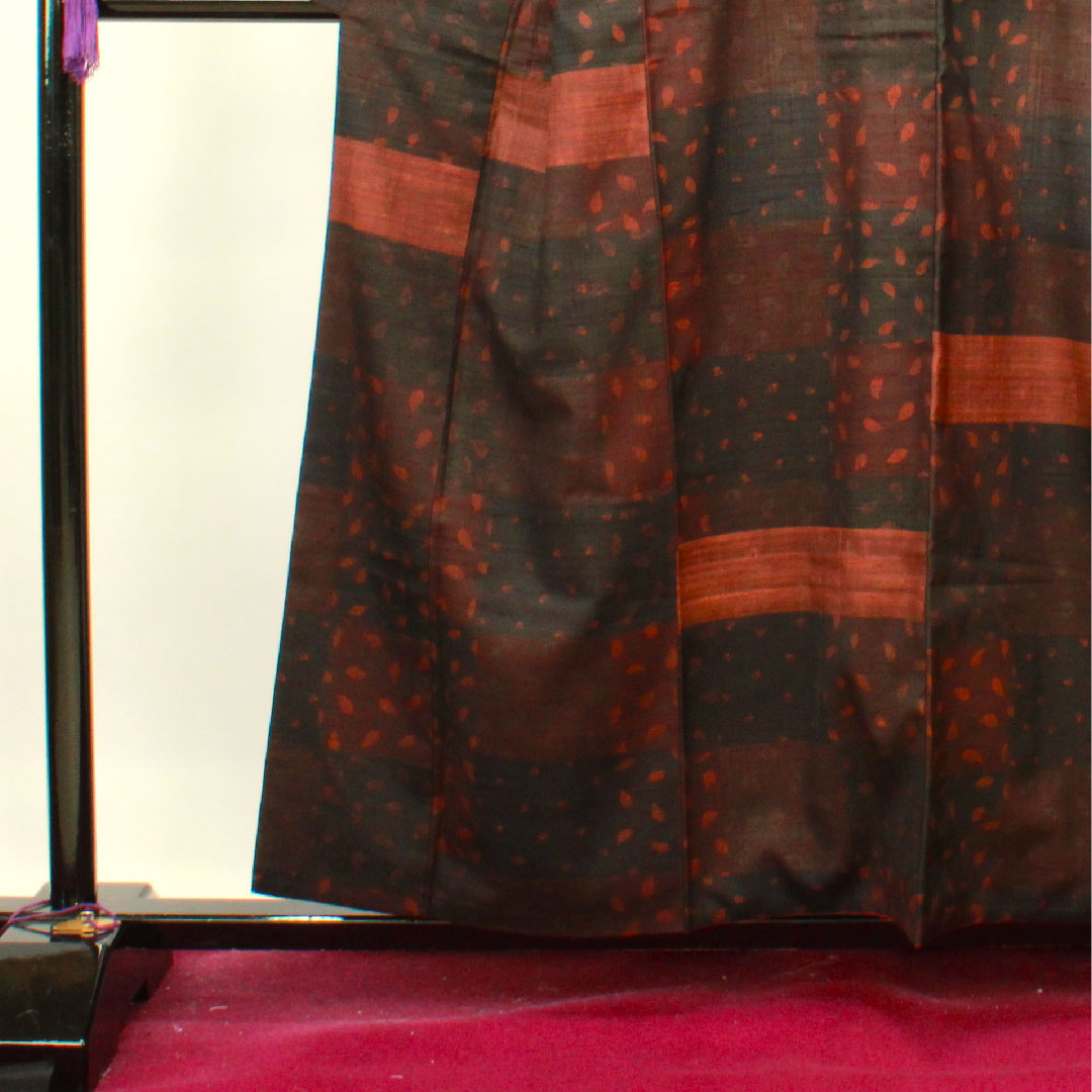 紬 身丈157cm 裄丈63.5cm 型染 抽象模様 正絹 Sランク 袷 グラデーション系 1116002542399