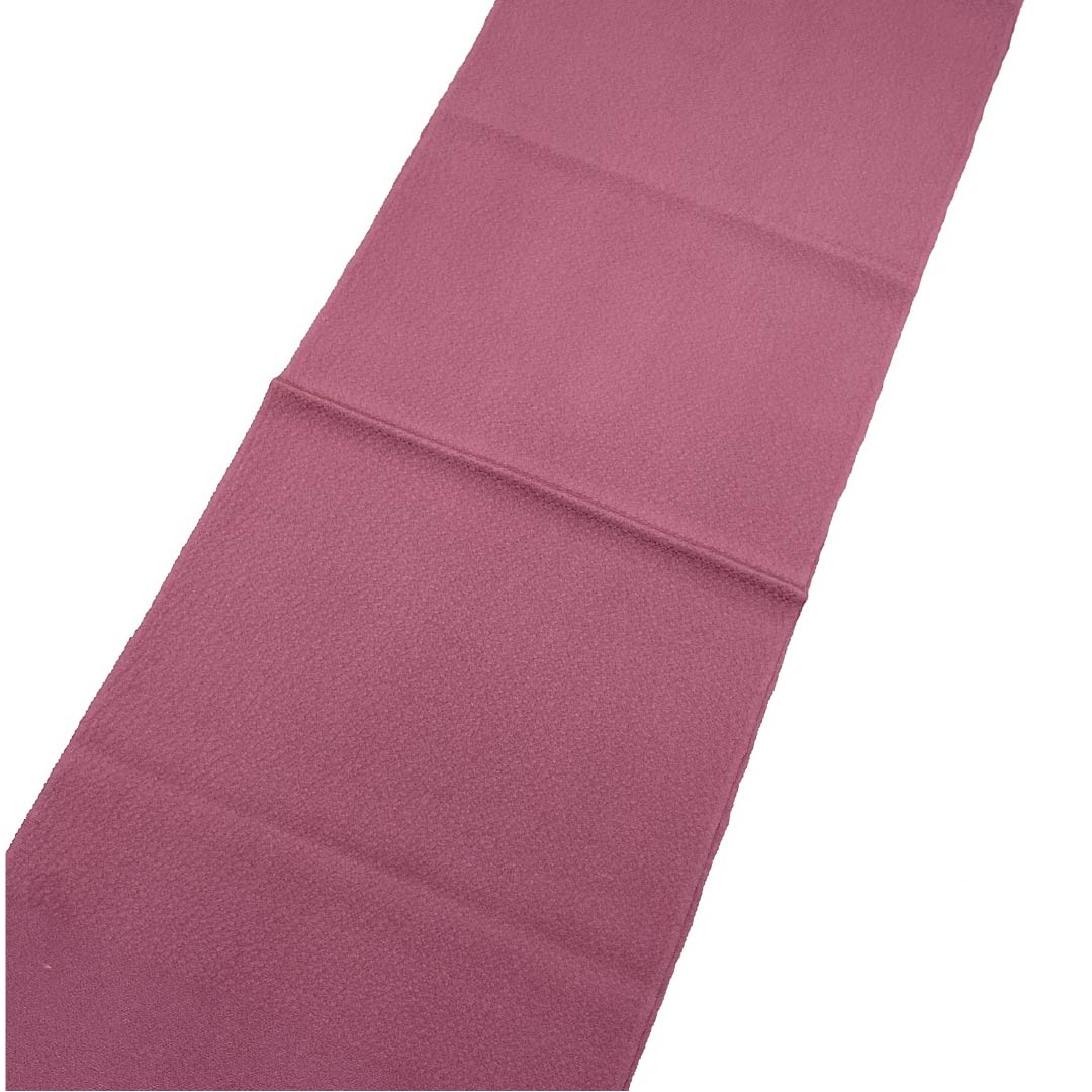 (New old stock) Formal obiage, pure silk, crimson (mekkouiro), plain Tango crepe, new old stock, length 164cm, width 30cm, S rank, purple, 1136000152920