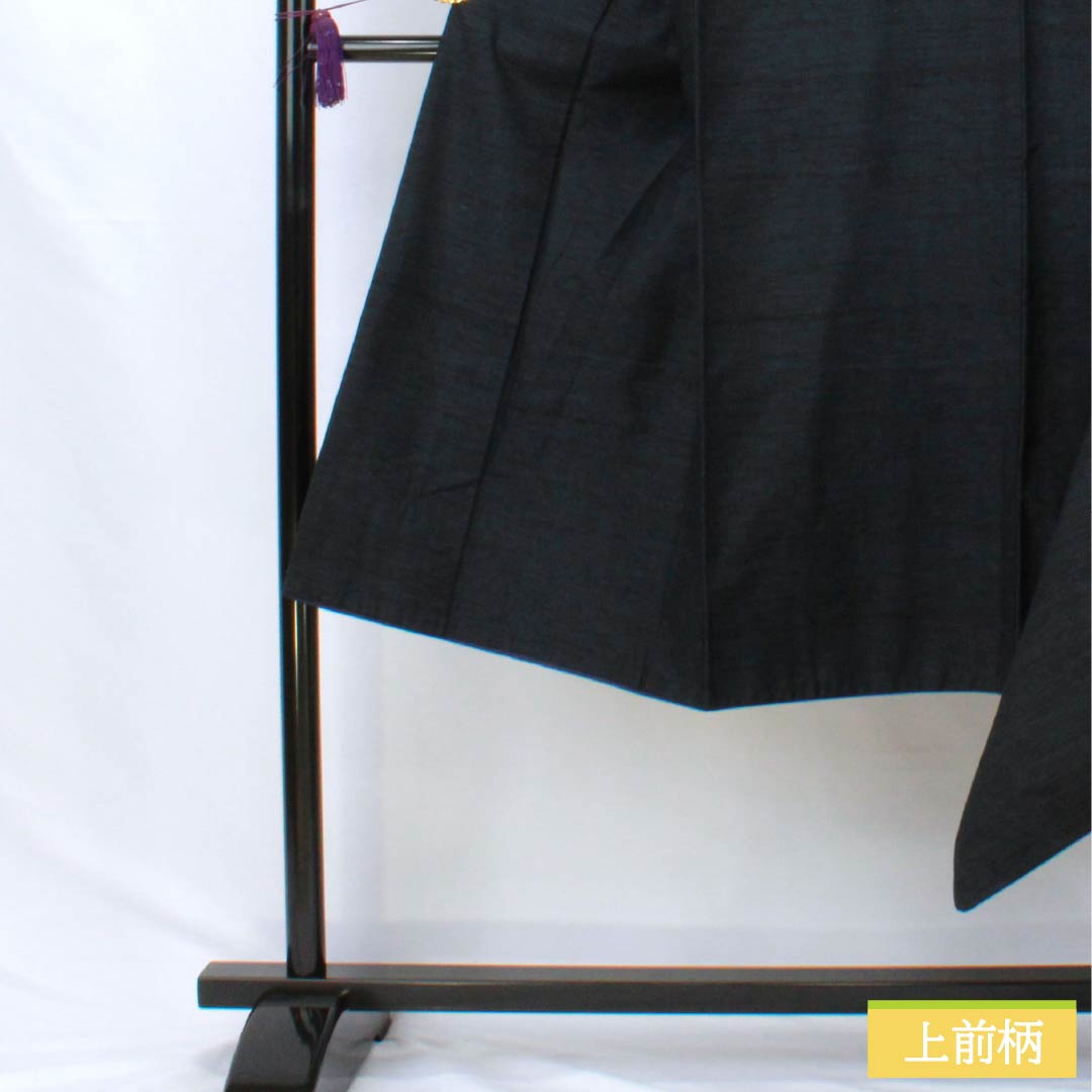 男物 正絹 Sランク 身丈127cm 裄丈64cm 相済茶色（あいすみちゃいろ） 紬地 アンサンブル 羽織紐付き 袷 紺系 1119001322218